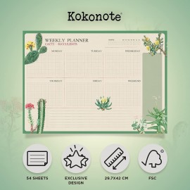 Kokonote Botanical Cacti A3 Savaitės planuoklis