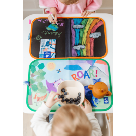 Jaq Jaq Bird daugkartinio spalvinimo padėklas su netepančiomis kreidelėmis, Dinozauras