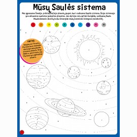 Žvaigždės ir planetos. Spalvink pagal skaičius