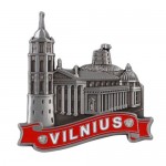 Magnetas Vilnius, Katedra ir Gedimino bokštas, sidabro sp., 60x62mm, iš metalo