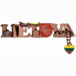 Magnetas Lietuva, 100 x 43 mm, su širdele, iš metalo
