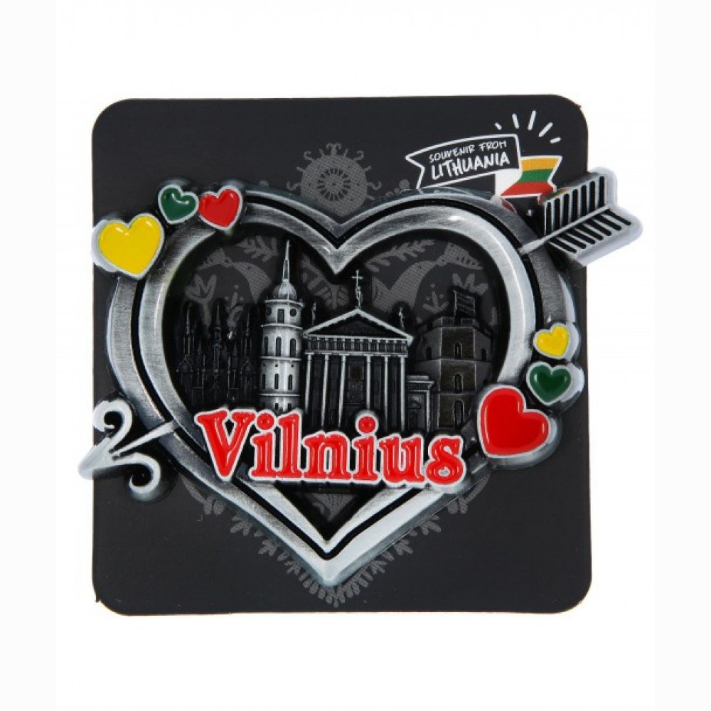 Magnetas Vilnius su širdute 70 x 50 mm