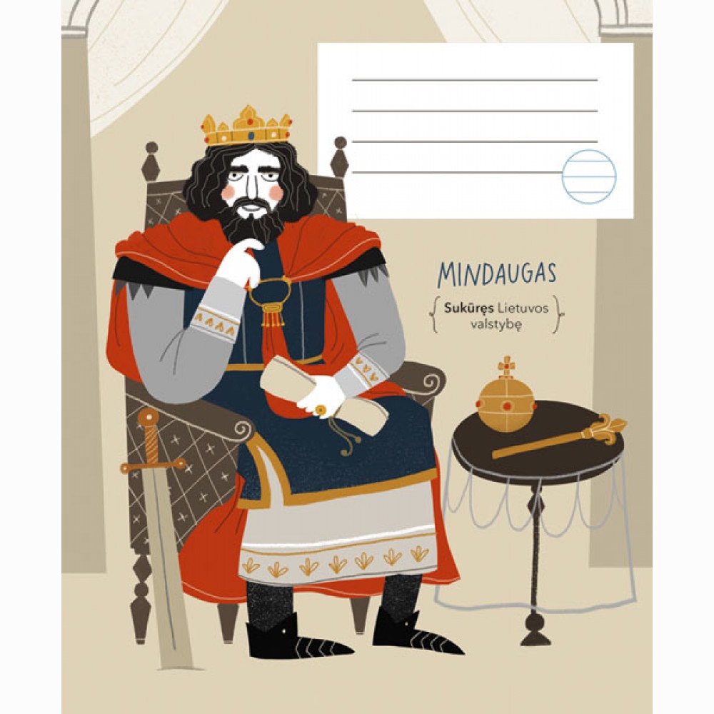 Sąsiuvinis MINDAUGAS KARALIUS, 12 l., linijomis