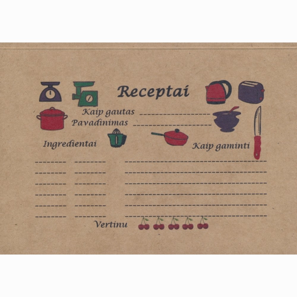 Užrašų knygelė. Receptai