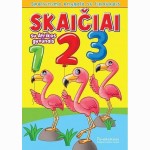 Skaičiai su Afrikos gyvūnais. Spalvinimo knygelė su lipdukais