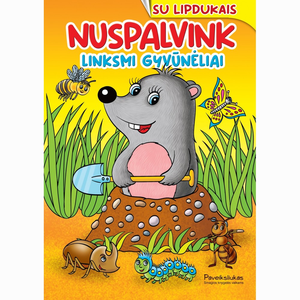 Linksmi gyvūnėliai. Nuspalvink