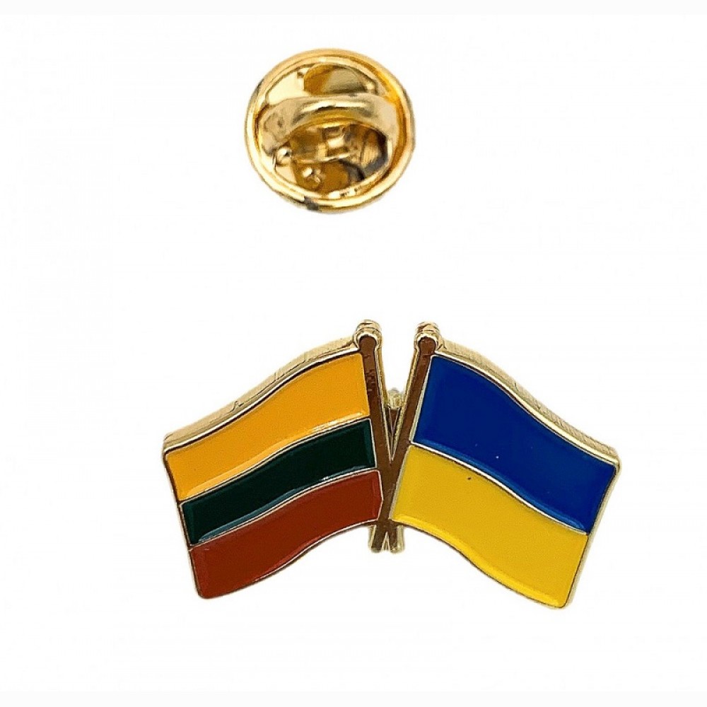Metalinis ženkliukas “ Lietuva ir Ukraina“ M1842 27 x 18.7 mm