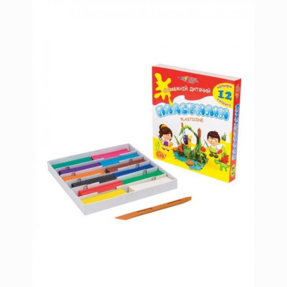 Plastilinas GAMMA, 12 sp. po 20g, su peiliuku