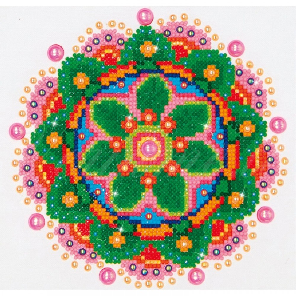Deimantinė mozaika FLOWER MANDALA 25,40x