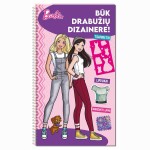 Barbė. Būk drabužių dizainere! Užduotėlės su lipdukais