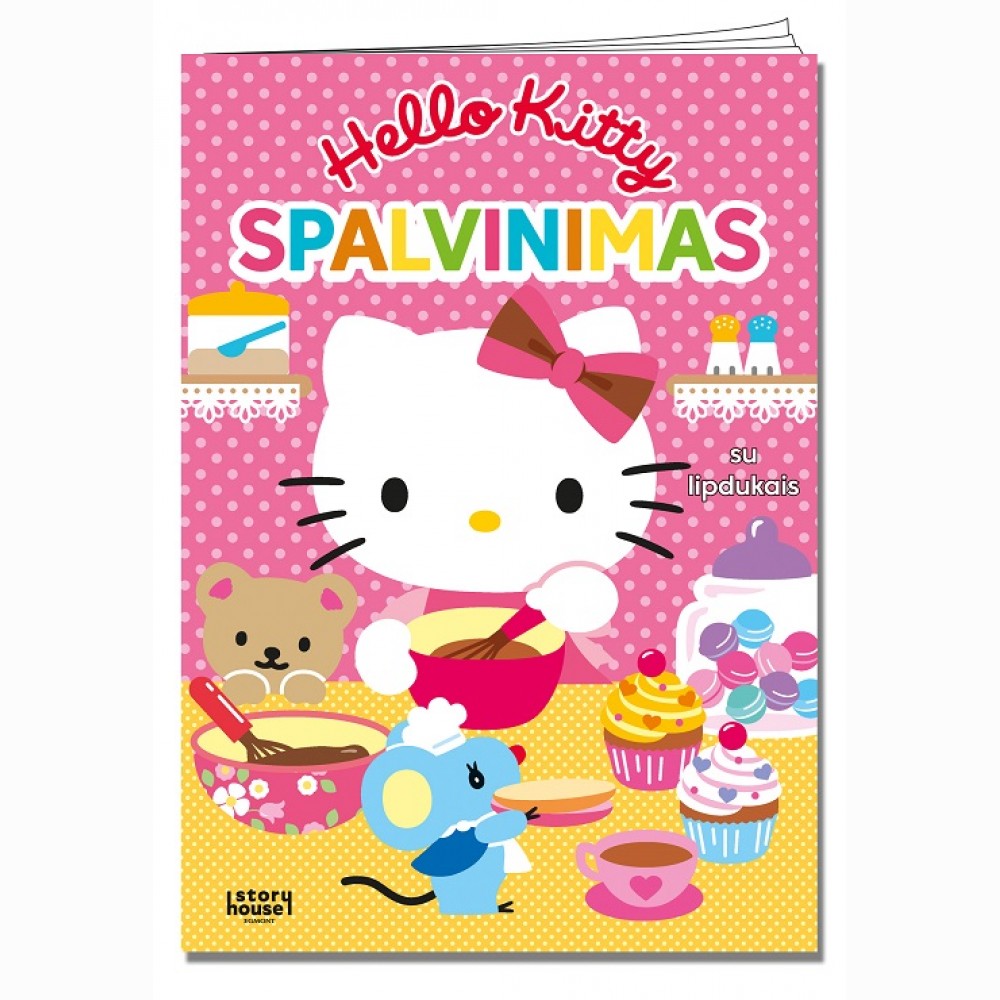 Hello Kitty. Spalvinimas su lipdukais