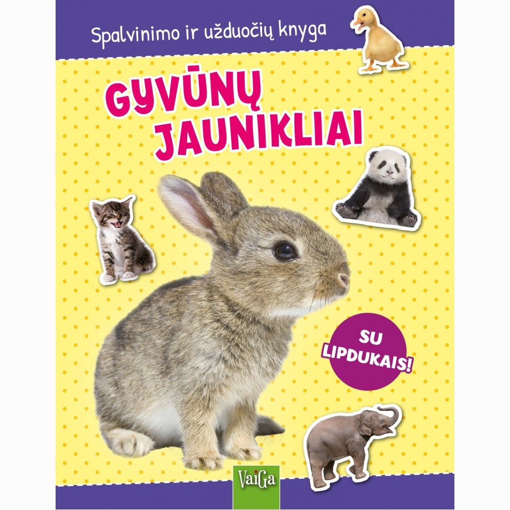 Spalvinimo ir užduočių knyga. Gyvūnų jaunikliai