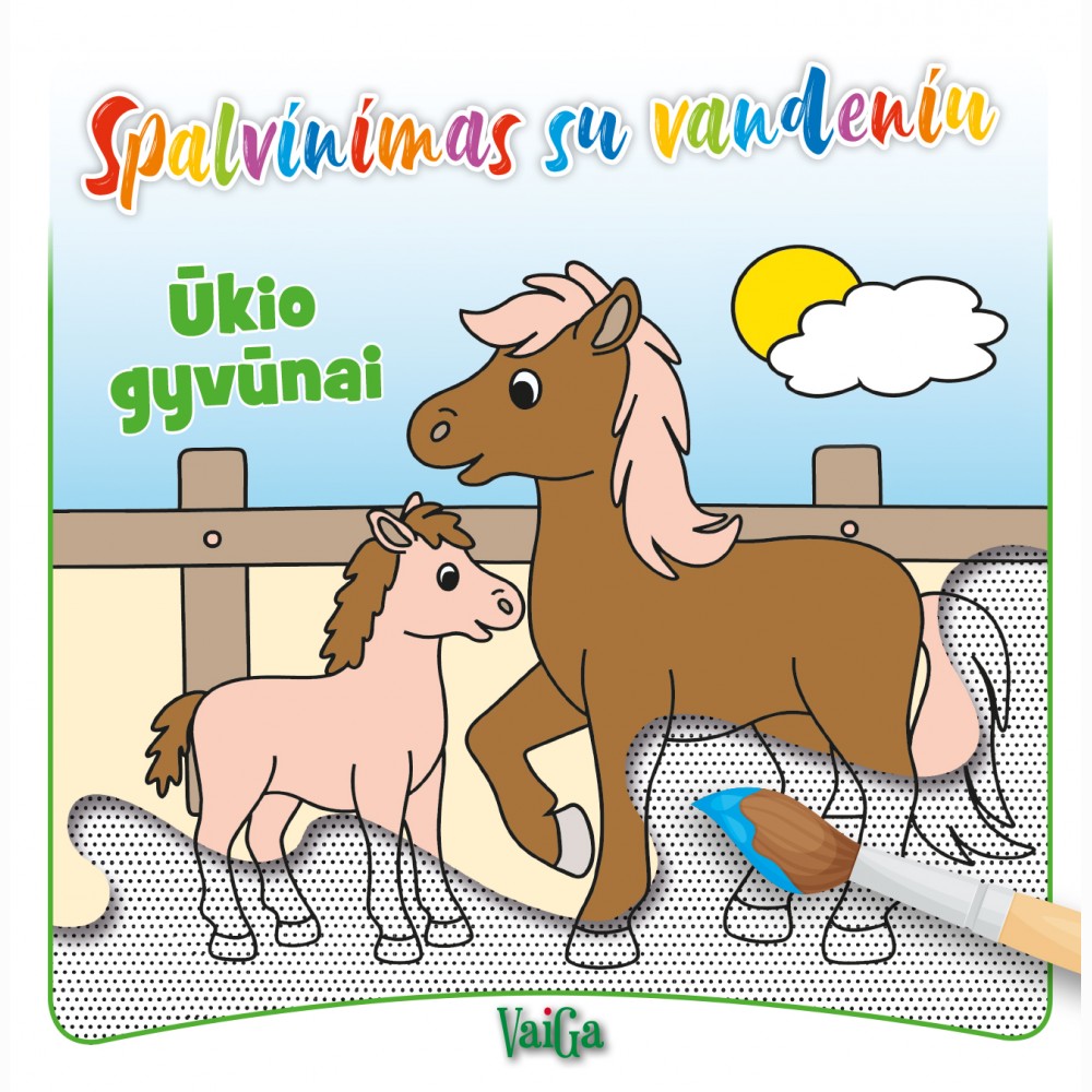 Spalvinu su vandeniu. Ūkio gyvūnai