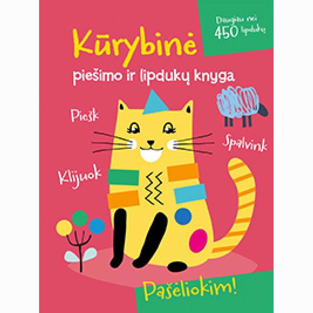 Kūrybinė piešimo ir lipdukų knyga. Katinas