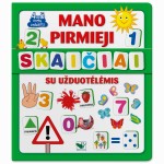 Mano pirmieji skaičiai SU UŽDUOTĖLĖMIS 4-5m.v.(knyga su 64 putplasčio kortelėmis)