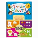 4-mečių užduotys. Garsai ir raidės, skaičiai ir skaitmenys, loginis mąstymas, rankos lavinimas
