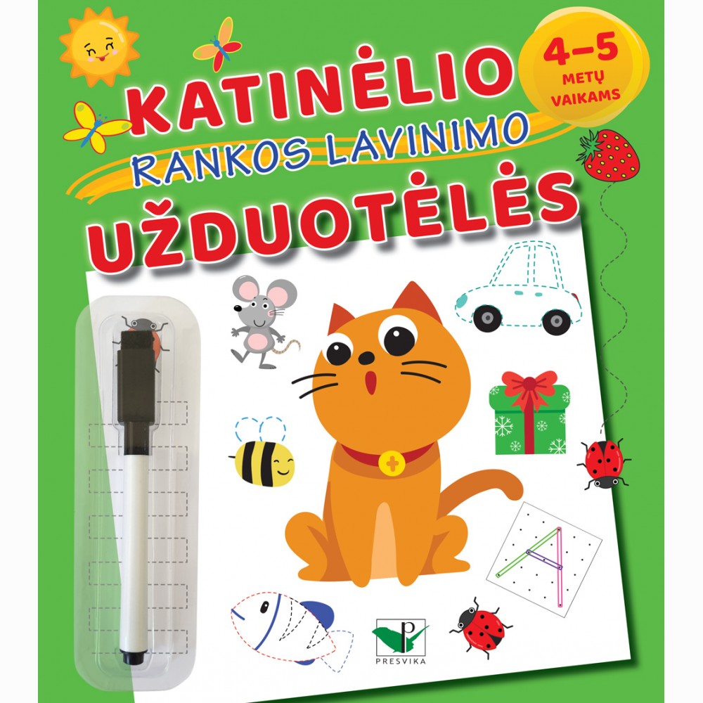 Katinėlio rankos lavinimo užduotėlės 4-5 metų vaikams