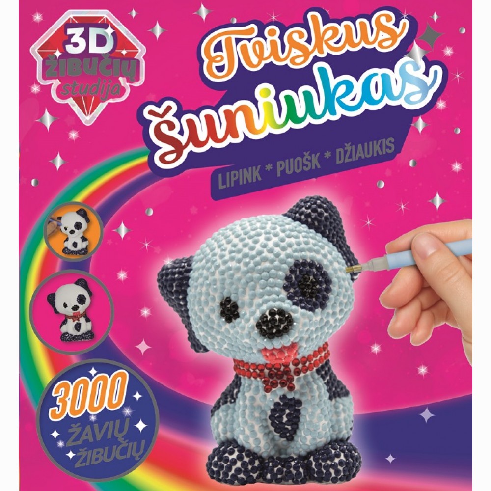 Tviskus šuniukas. Lipink, puošk, džiaukis