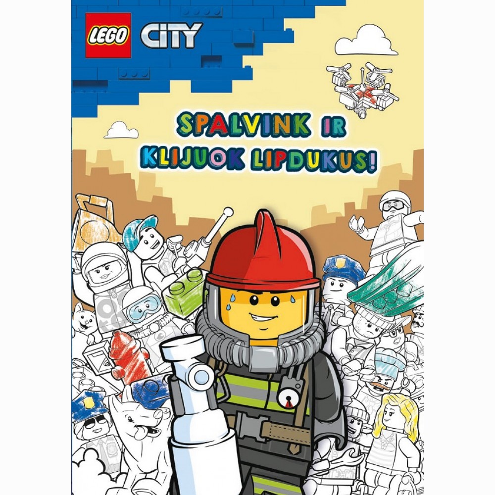 LEGO® City. Spalvink ir klijuok lipdukus!