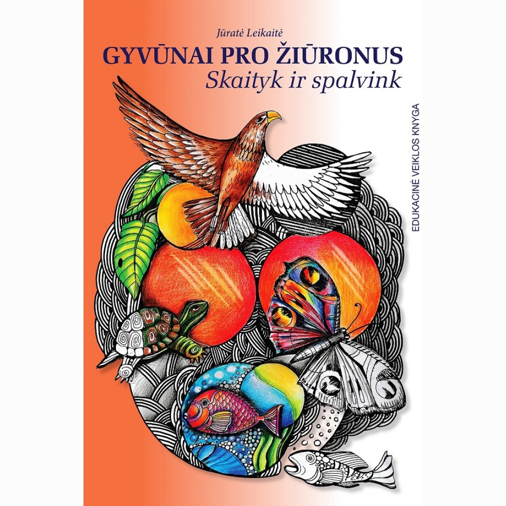 Gyvūnai pro žiūronus. Skaityk ir spalvink