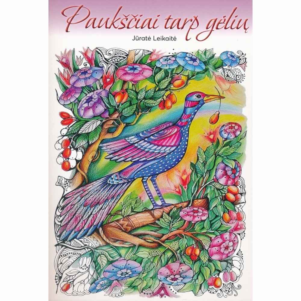 Paukščiai tarp gėlių