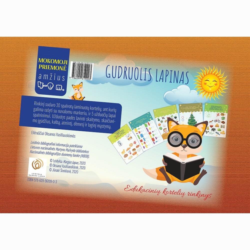 Gudruolis lapinas. Edukacinių kortelių rinkinys