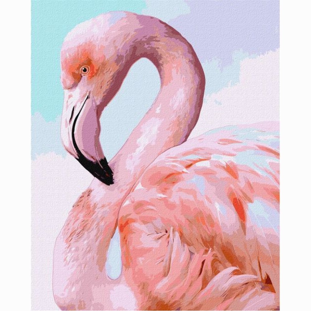 Tapyba pagal skaičius: ROŽINIS FLAMINGAS
