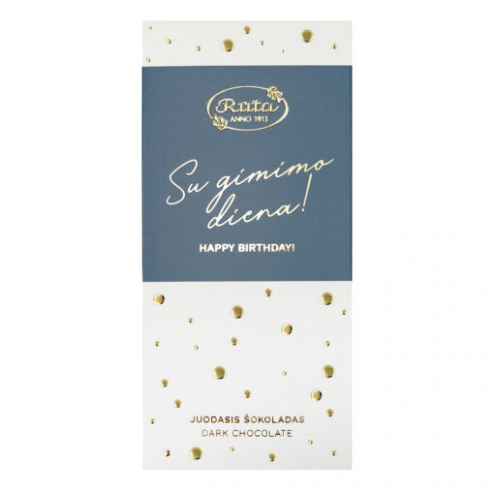 Juodasis šokoladas (55 %) „Su gimimo diena!”, 70 g