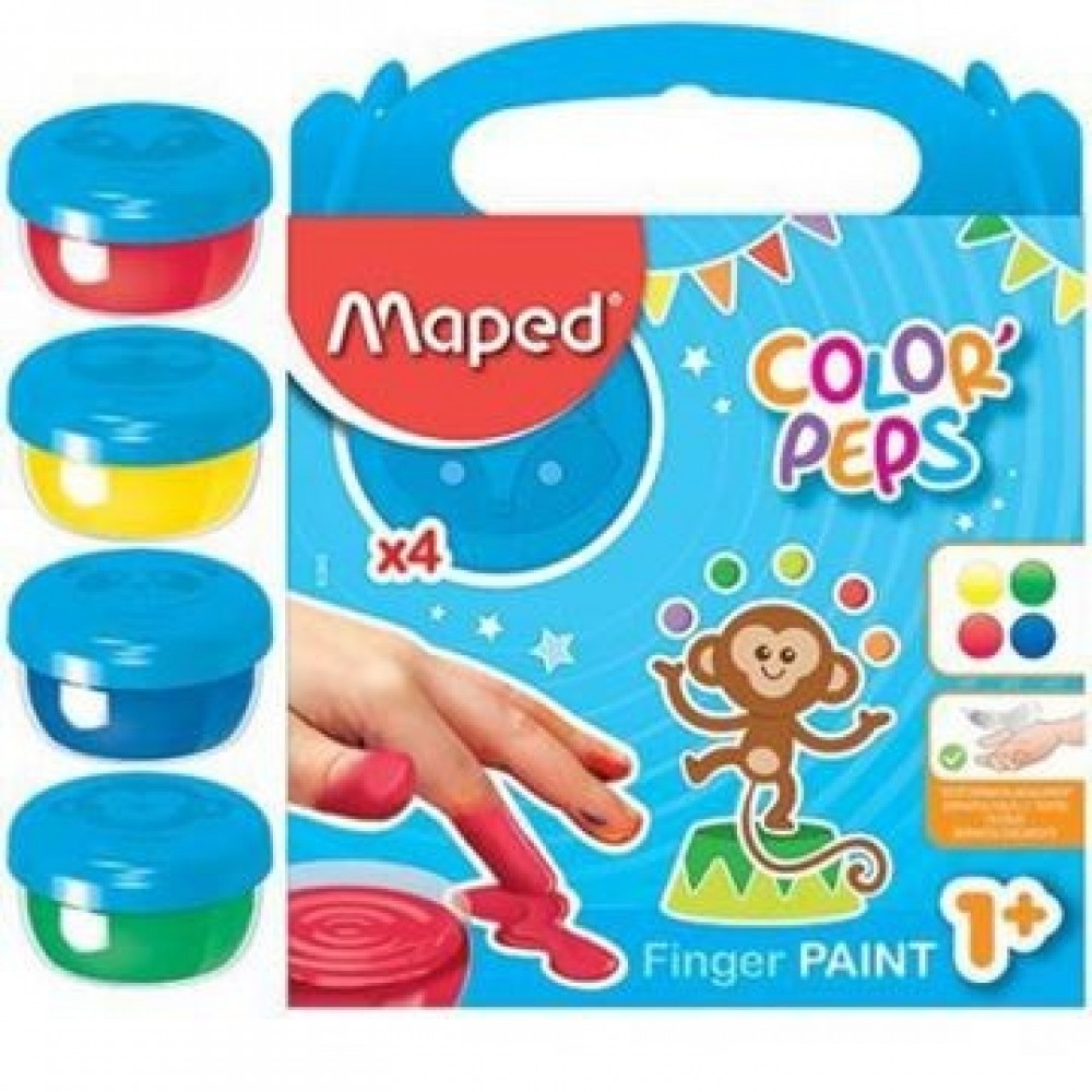 Dažai piešti pirštais ColorPeps Early Age 4x80g