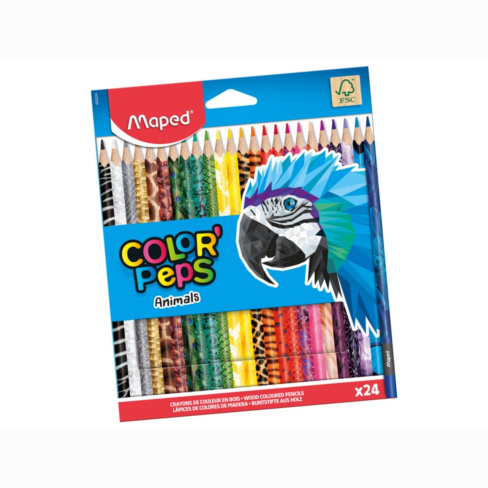 Spalvotas pieštukas ColorPeps Animals 24vnt.