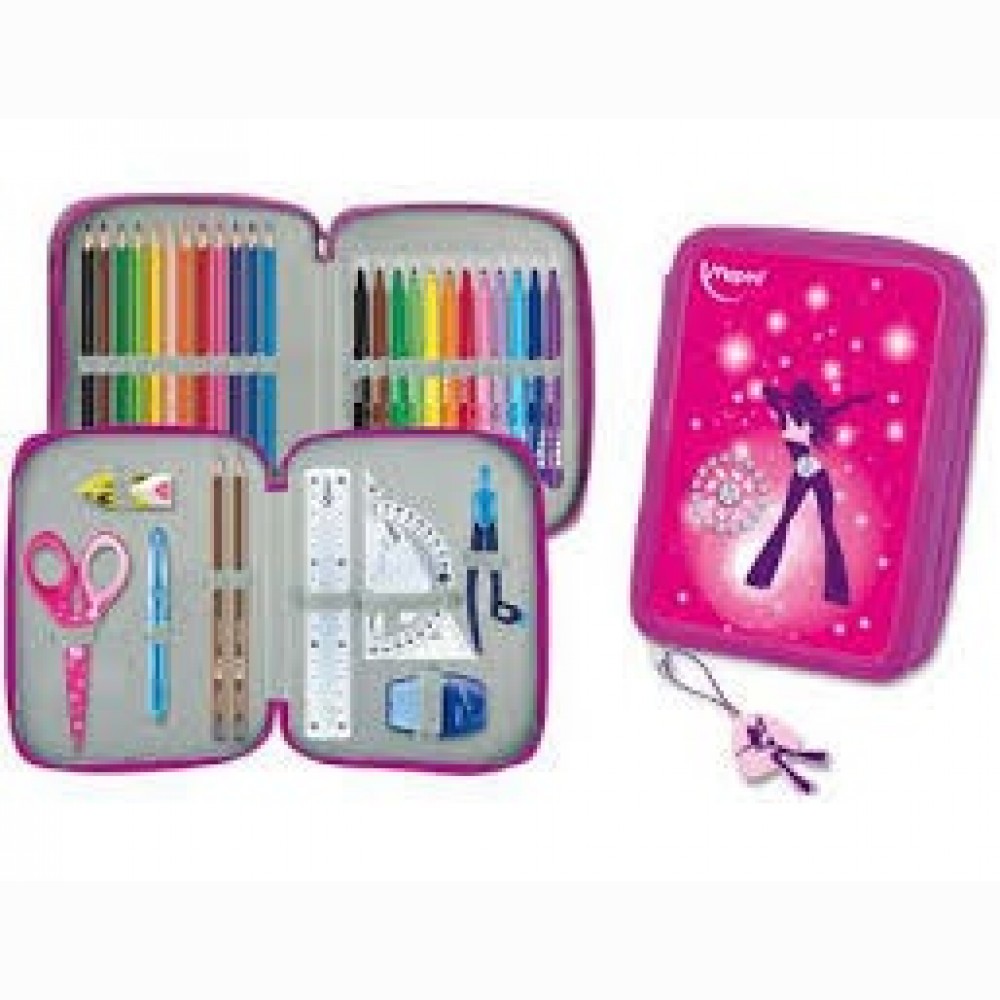 Penalas Maped su 2 užtrauktukais pilnas Girly blister.