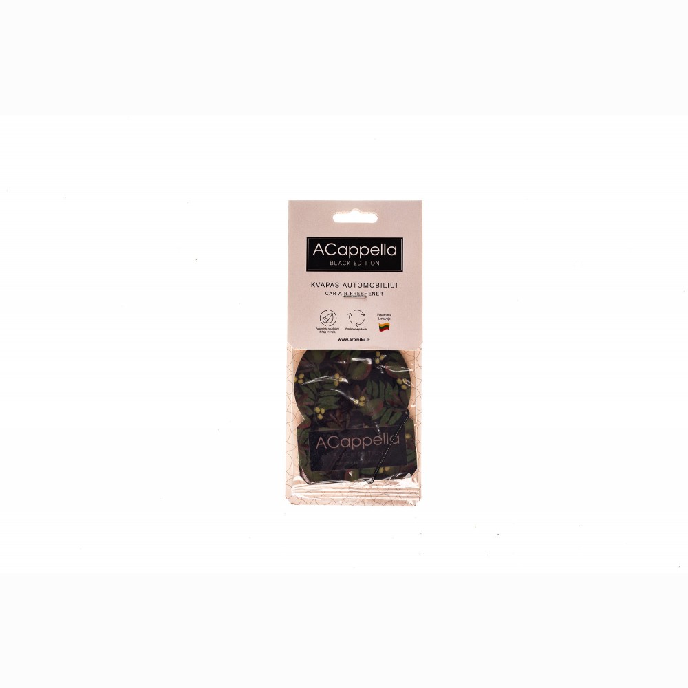 Kvapusis kartoninis pakabukas Acappella Black edition Cashmere comforts, 1 vnt