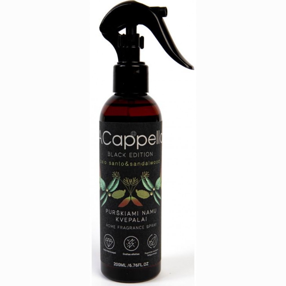 Purškiamas kvapas ACappella BLACK EDITION Palo Santo & Sandalwood, 200ml