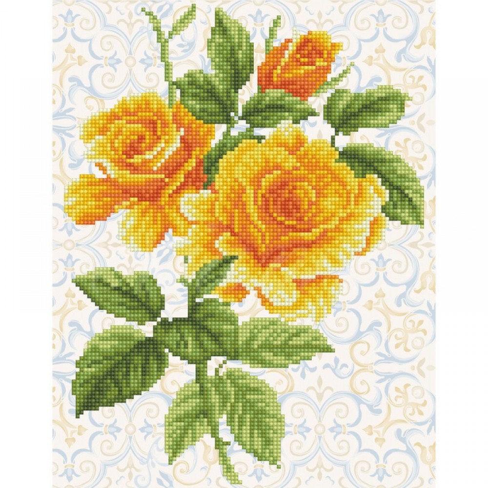 Deimantinė mozaika YELLOW ROSE BOUQUET w