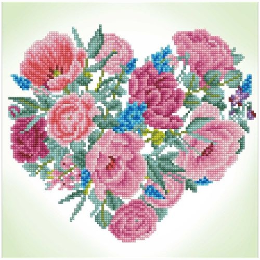 Deimantinė mozaika BLOSSOMING HEART 32x3