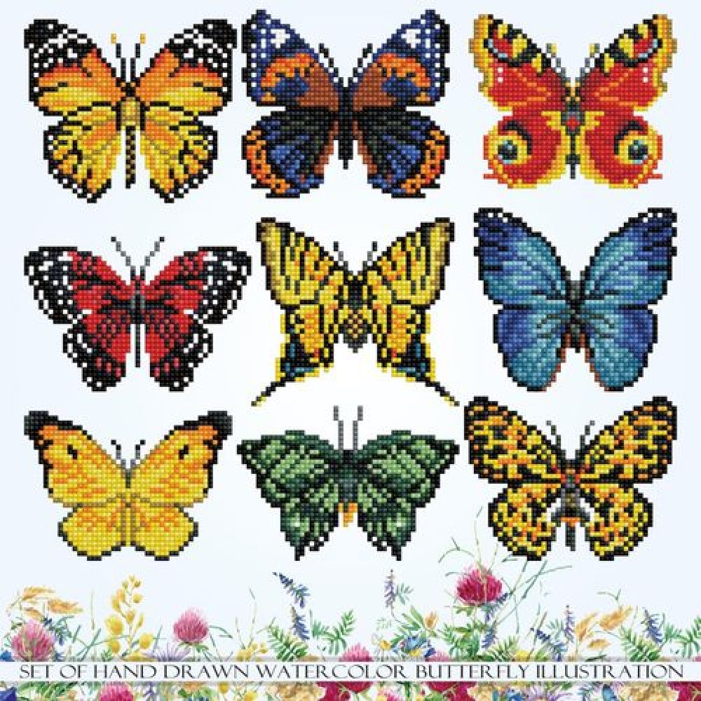 Deimantinė mozaika BUTTERFLY SHOWASE 41x