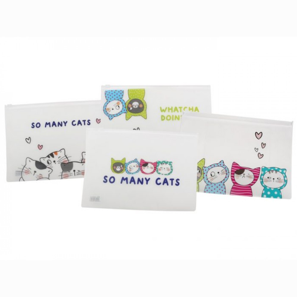 Vokas su užtrauktuku M&G So Many Cats A5 skaidrus rinkinys