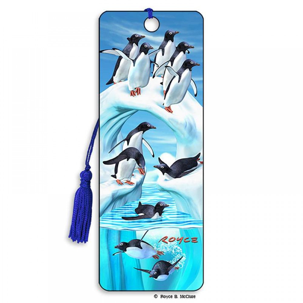 Skirtukas knygai daug pingvinų 3D/4BK741/CH