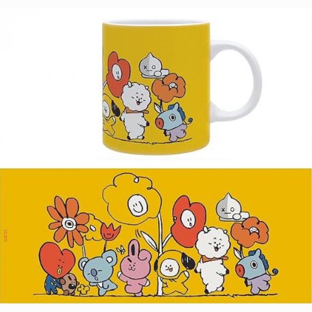 BT21 - Puodelis - 320 ml - Flowers