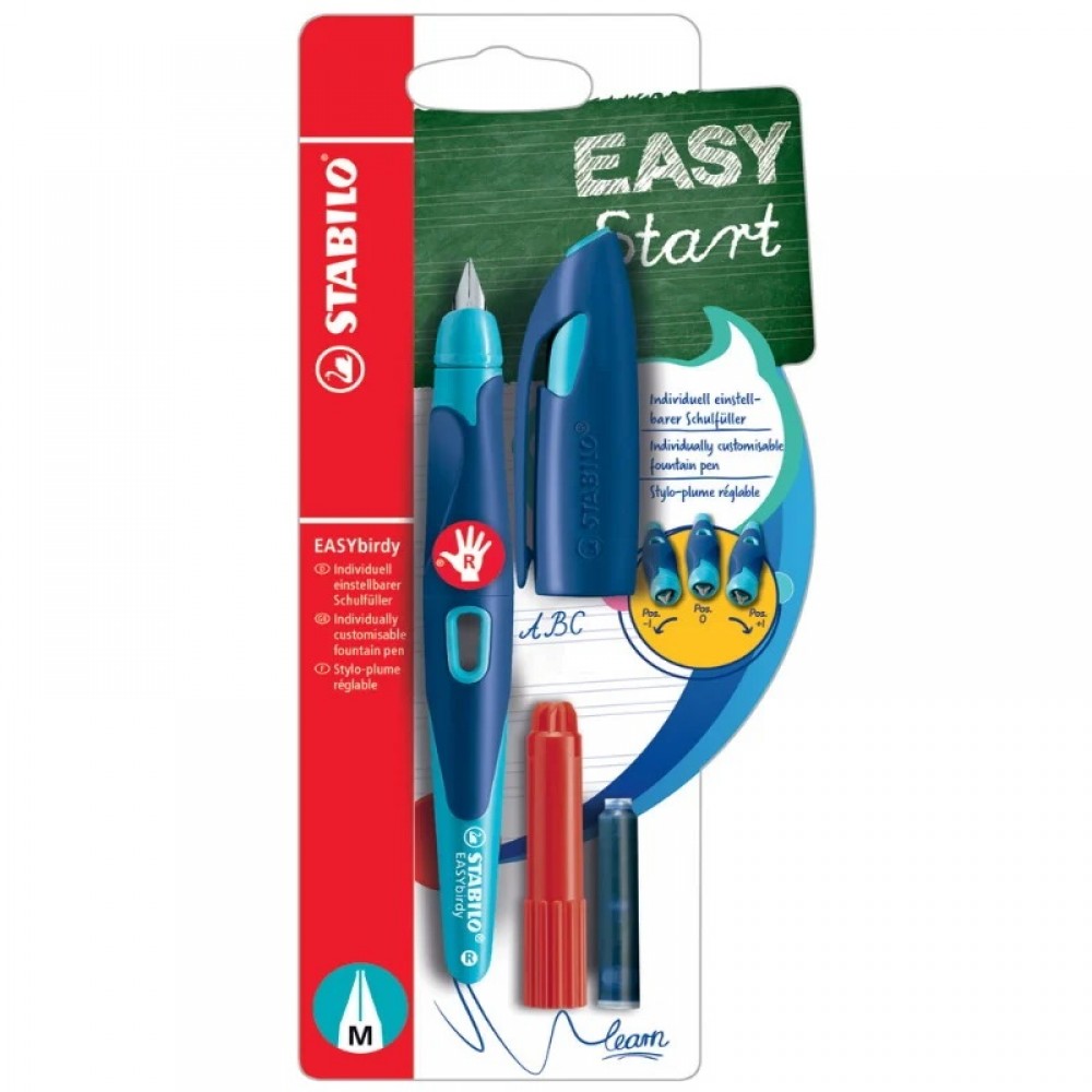 Plunksnakotis EASYbirdy R nib M midnight blue-azure