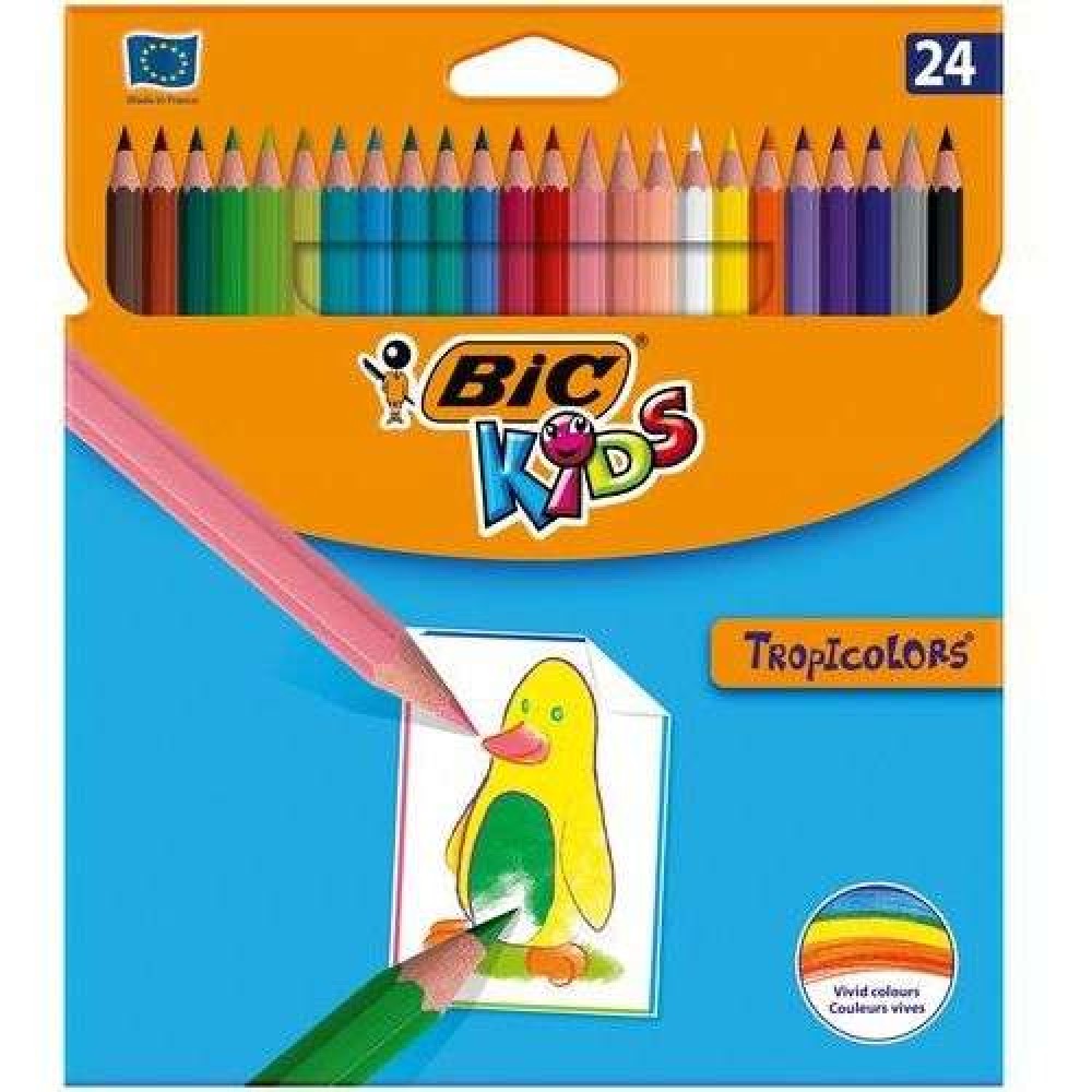 Spalvoti pieštukai TROPICOLOR 2, 24 spalvos