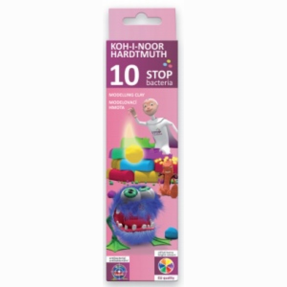 Plastilinas antibakterinis 10 sp. 200 g.KOH-I-NOOR