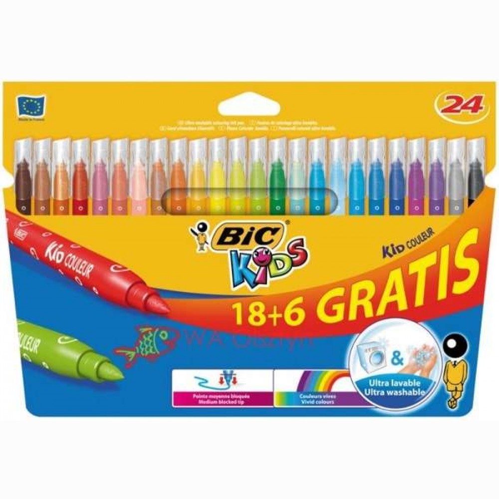 Flomasteriai BIC KIDS Couleur  24 spalvų rinkinys , nuplaunami