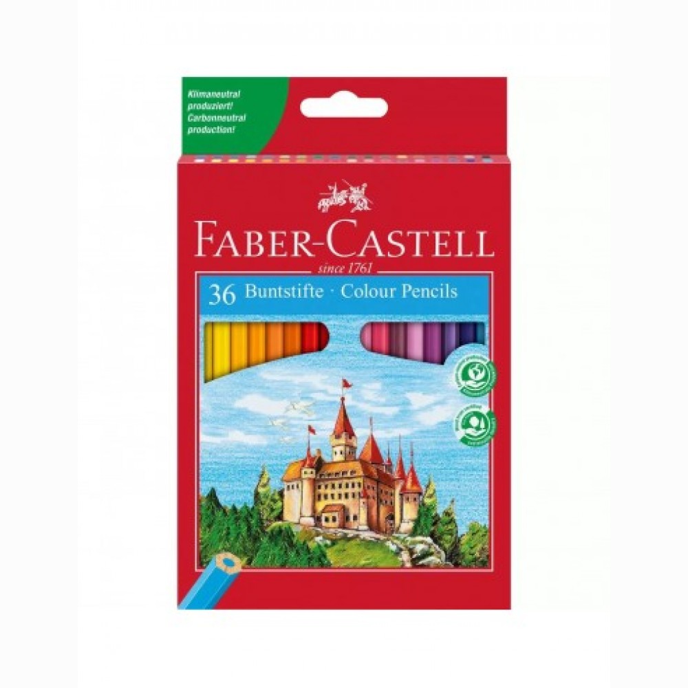 Spalvoti pieštukai FABER CASTELL CASTLE, 36 spalvų