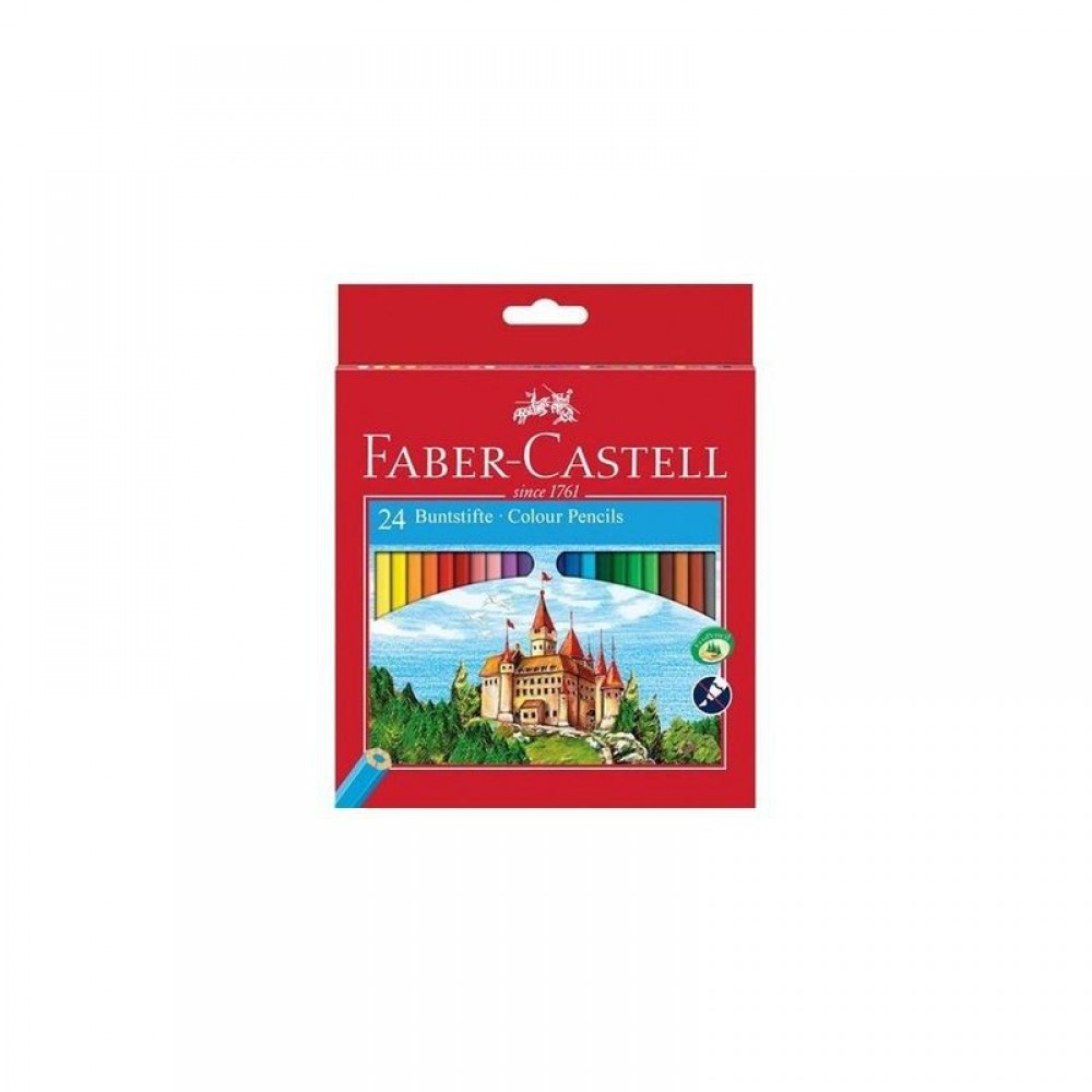Spalvoti pieštukai FABER CASTELL CASTLE, 24 spalvos