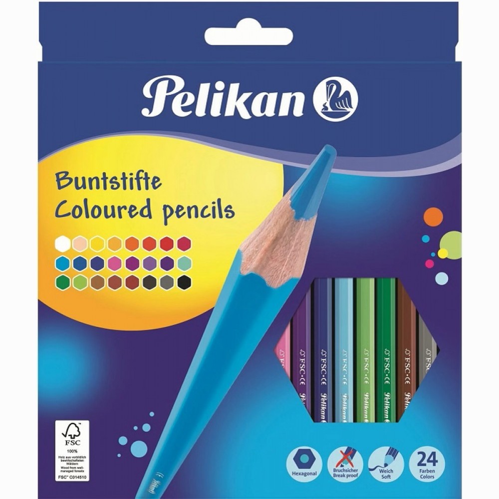 Spalvoti pieštukai 24 sp. BS12LN Pelikan