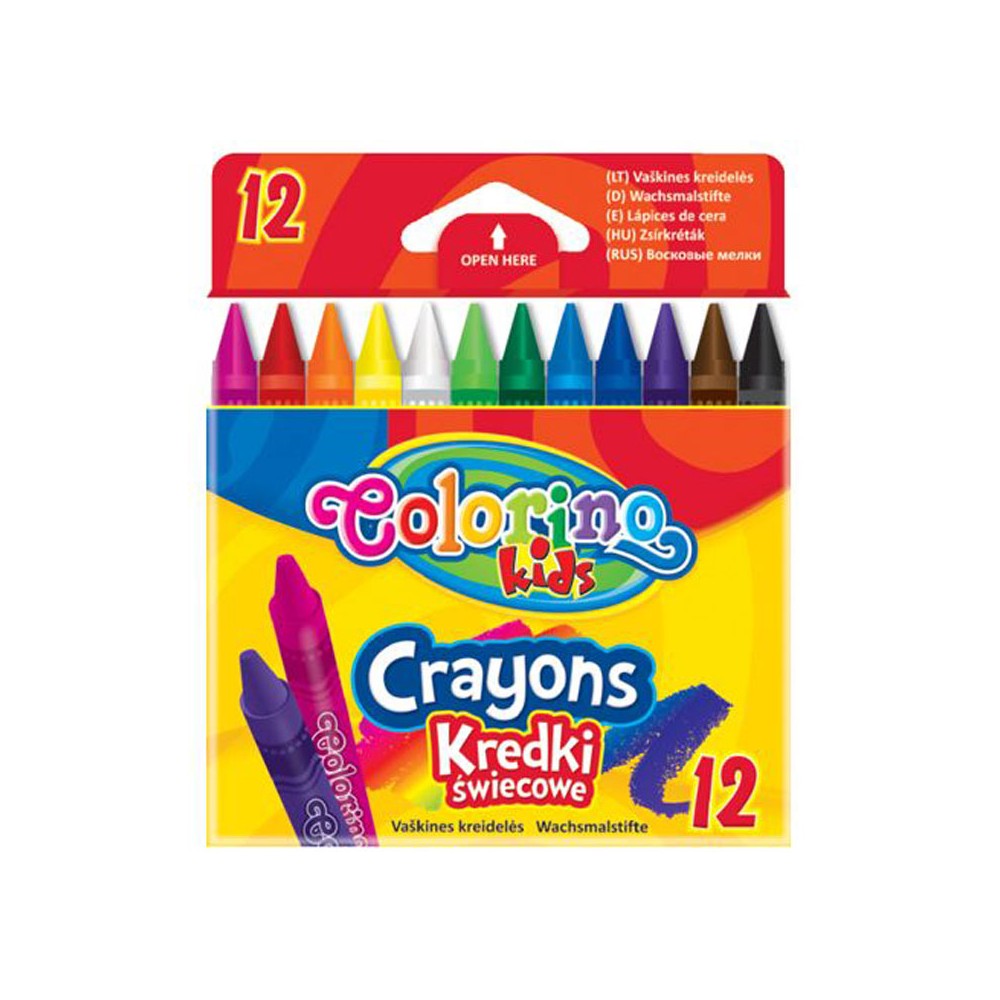 Vaškinės kreidelės Colorino Kids, 12 spalvų