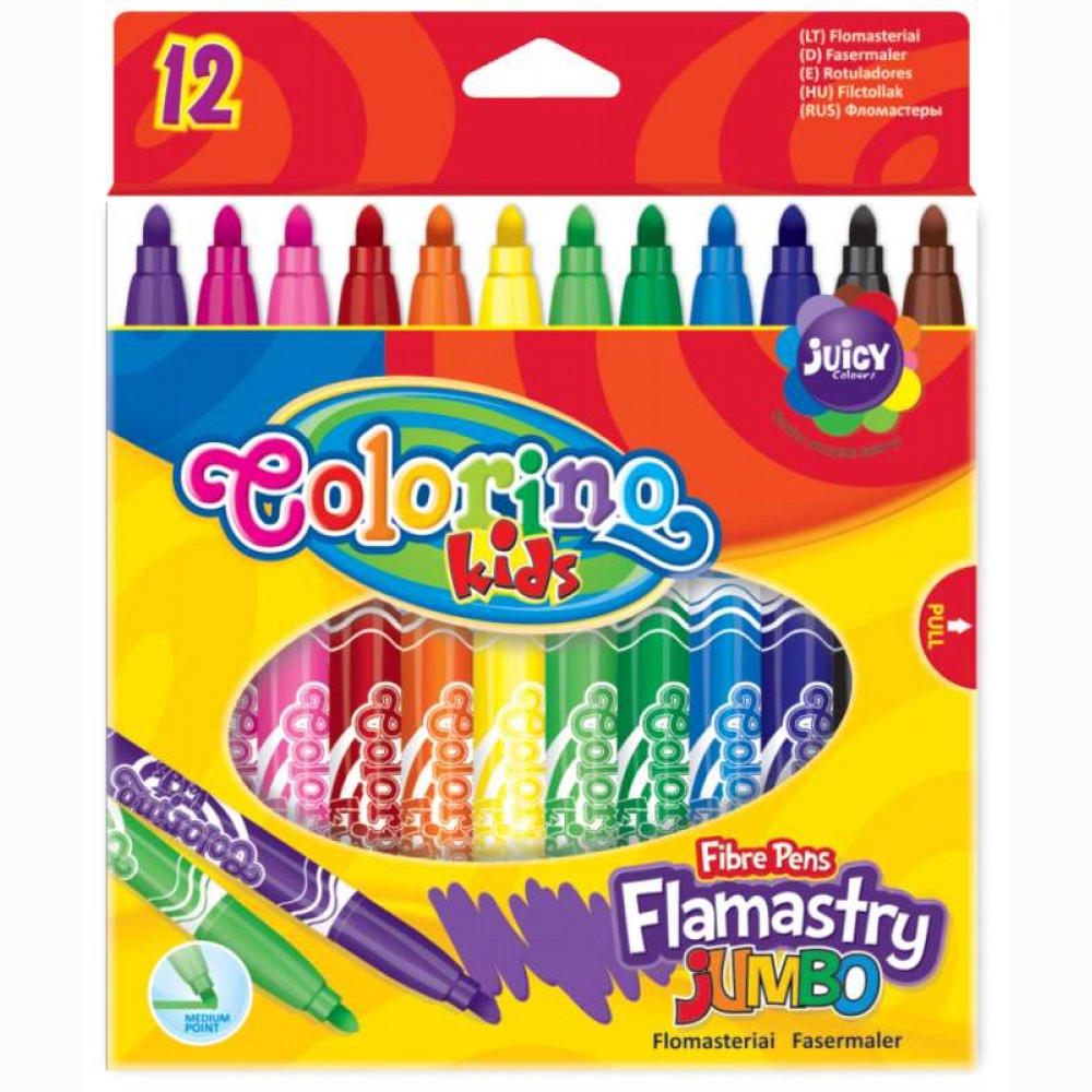 Flomasteriai  Colorino Jumbo, 12 spalvų 