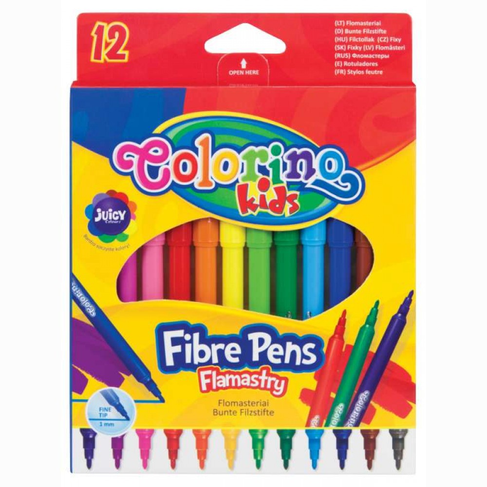 Flomasteriai COLORINO, 12 spalvų, 1 vnt. 