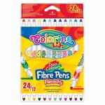Flomasteriai  COLORINO dviejų galų,,12 vnt. / 24 spalvos 